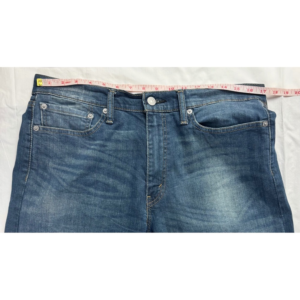 Levis 513 Slim Straight Jeans Mens 34x34 Blue Denim Stretch Medium Wash - Picture 10 of 16
